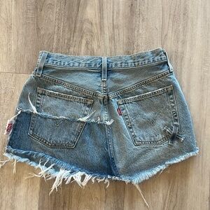 Levi's Distressed Light Blue Denim Shorts